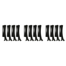 12Pcs Professional Black Hair Sectioning Clips for Salon and Home Use