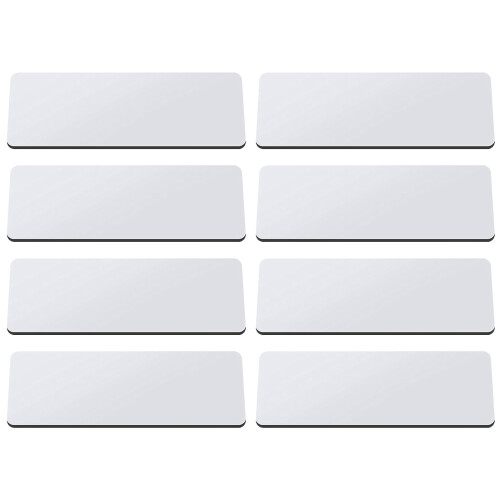 8Sets Black Blank Name Badge Pins for Office Work Sublimation DIY