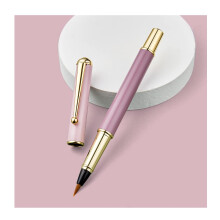 Chinese Calligraphy Brush Pen for Beginners Purple Weasel Hair Brush with Soft Bristles and Ink System