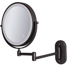Wall Mounted Makeup Mirror 8 Inch 1X/10X Dual Sided LED Vanity Mirror with TriColor Lighting and 360 Rotation