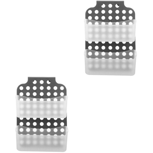 2Pcs Assorted Color Bathroom Shower Shelf Plastic Hanging Storage Rack 1