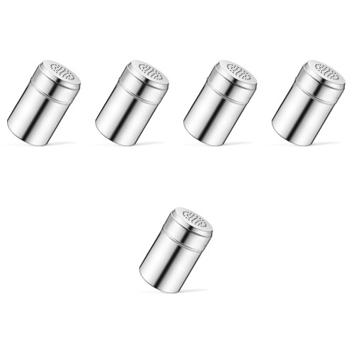 5Pièces Distributeurs D'épices Acier Argent Pour Usage Culinaire 2