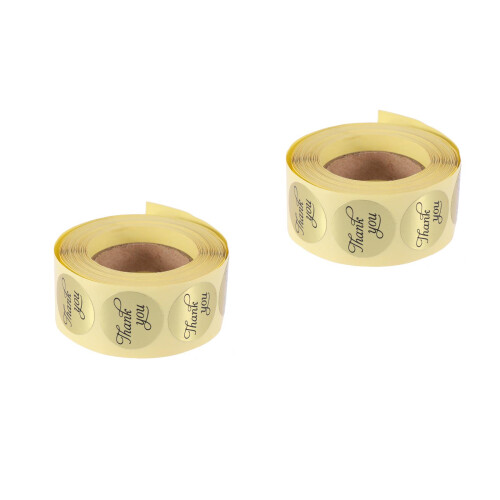 2Rolls Decorative Round Candy Bag Stickers Khaki Handmade Adhesive 2