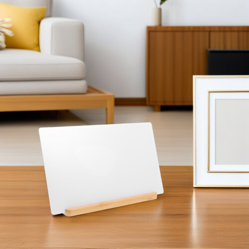 Silver Aluminum Sublimation Picture Frame with Stable Wood Base 2