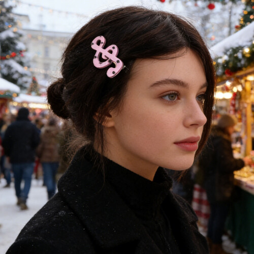6Pcs Tiny Multi Acrylic Hair Barrettes Musical Note Clips for Children 2