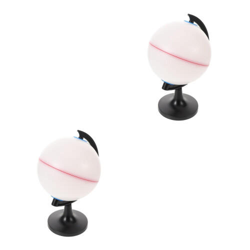 2Pcs Kids White Plastic Blank Globes for Creative Geography Learning 1