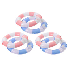 6Pcs Assorted Color Miniature Life Buoys PVC Rings for Doll Pool Toys
