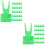 100Pcs Multifunctional Green Plastic Food Holders for Pet Parrots 5