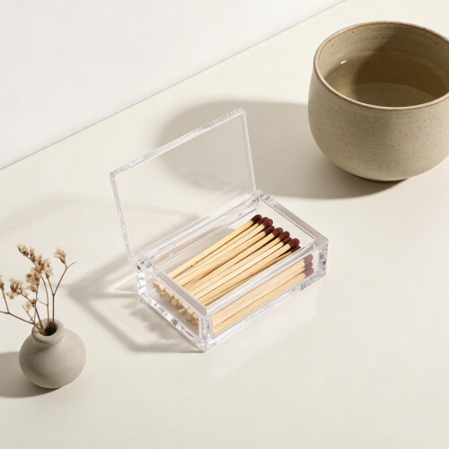 Clear Flip Top Acrylic Match Holder Waterproof Survival Box 2