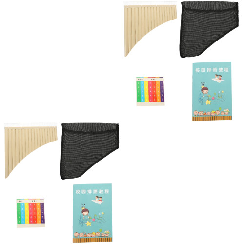 2Sets High-Grade Beige Pan Flute C Key for Performance and Learning 1