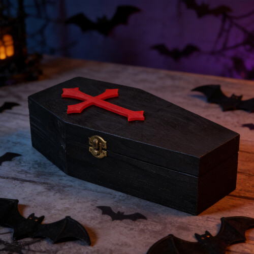 Wooden Coffin Keepsake Box Black for Candy Storage and Pet Ashes 2