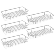 5X Shelf Shower Shelf Adhesive Aluminum Shower Caddy for Shampoo Holder Kitchen Rack Storage Organizer No Drilling