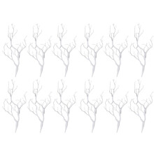 12 Decorazioni Artificiali Bianche del Ramo di Albero Della Filiale 'Albero di Pianta Asciutta di X
