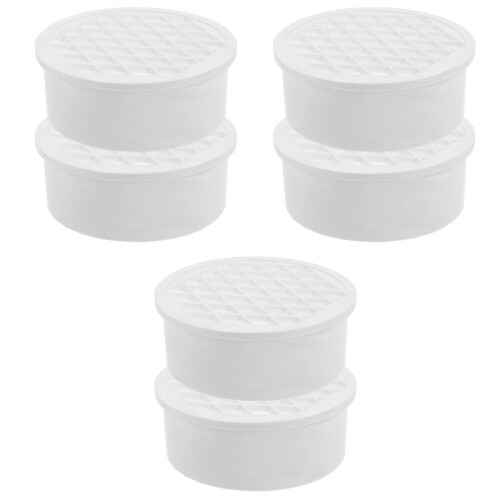 6Pcs PVC Floor Drain Covers White for Garden Balcony Use 1
