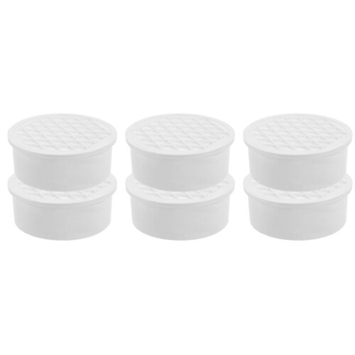 6Pcs PVC Floor Drain Covers White for Garden Balcony Use 2
