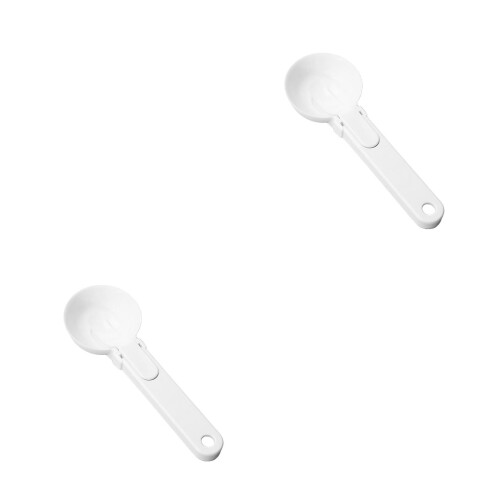 2Pcs Folding White Ice Cream Spoons for Desserts and Yogurt 2