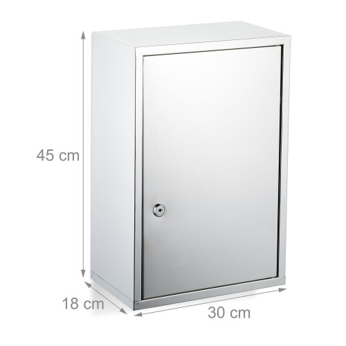 Stainless Steel Lockable Medicine Cabinet, 3 Compartments 2