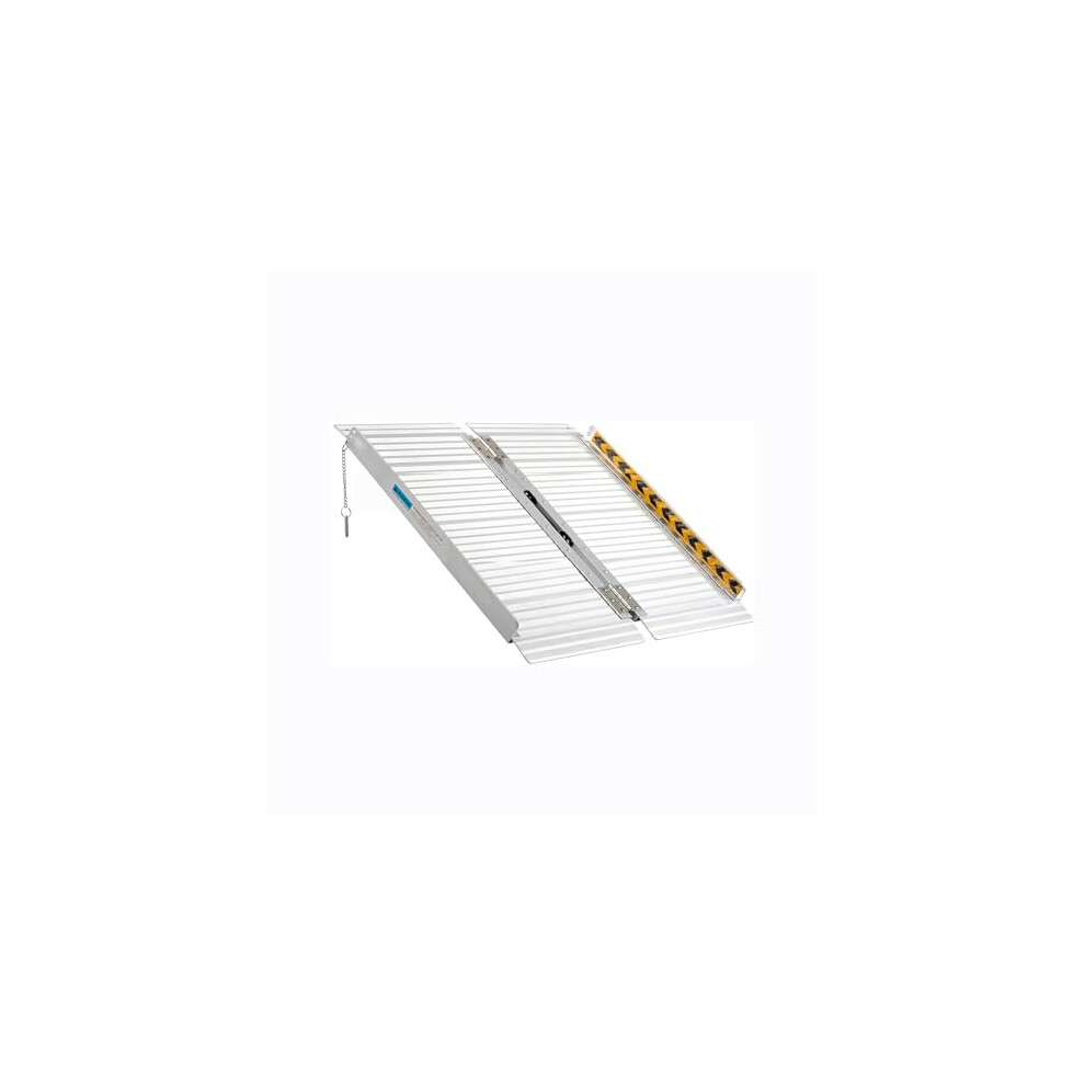 2FT Folding Aluminum Wheelchair Ramp, Non Skid Surface, 600lbs Capacity for Home Steps and Thresholds