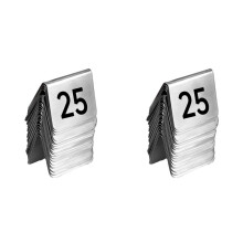50 Pièces de Marqueurs de Table pour Restaurant et Bar, Numéros de Table Empilables, Double Face, Noirs
