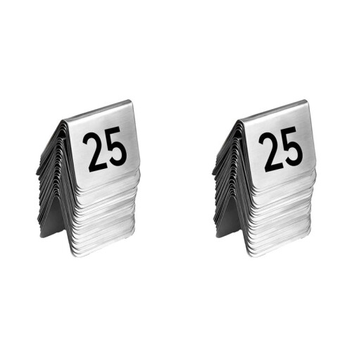 50PCS Restaurant Bar Place Table  Tabletop Number Sign Stackable Table Number Cards Double-Side Black Number 1