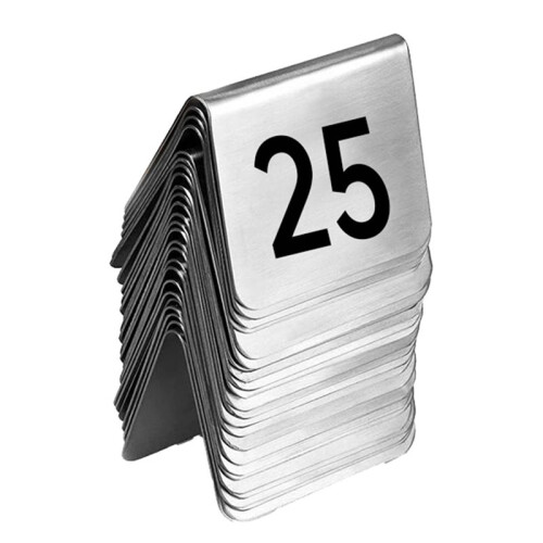 50PCS Restaurant Bar Place Table  Tabletop Number Sign Stackable Table Number Cards Double-Side Black Number 1
