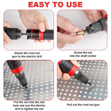 M3 M4 M5 M6 M8 M10 Electric Rivet Nut Gun Adapter Plug-in Nut Quick Riveting Tool Rivet Nut Tool Converter