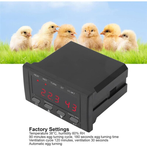 HT-10 Egg Incubator Temperature Controller, 220V/110V Full Automatic Control Incubator Temp Humidity Controller US Plug 2