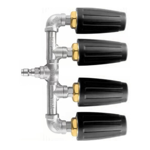 MultiPurpose 4Head Water Sprayer Turbines Nozzle for-Black