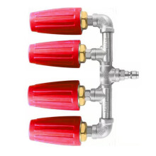 MultiPurpose 4Head Water Sprayer Turbines Nozzle for-Red