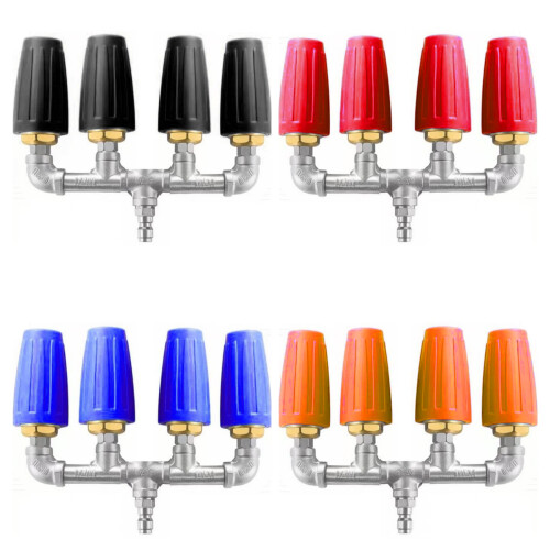MultiPurpose 4Head Water Sprayer Turbines Nozzle for-Black 1
