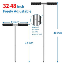 Stainless Steel Soil Probe, Adjustable Ground Rod Tool for Locating Septic Tanks, Underground Pipes, Water Pipes