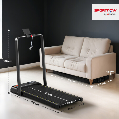 SPORTNOW Folding Treadmill Walking Pad, Running Jogging Walking Machine 1