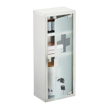 Medizinschrank aus Edelstahl mit Schloss, 3 Fächer