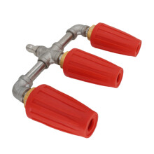 Practical 3 Head Water Sprays Guns Connector Alloy-Red
