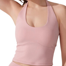 Stylish Fitness Tank With Builts In Shelf Bra And Sweat-Pink L