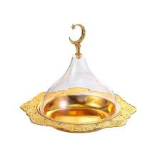 Elegant Acrylic Covered Metal Tray For Fruits Desserts And