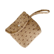 Stylish Corduroy Sanitary Napkin Holder Portable Cosmetic-khaki