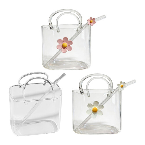 Récipients en verre de jus de conception de sac à main moderne-C 1