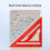 Multiple Angled 7inch Aluminum Alloy Triangle Ruler Scale-Red 7