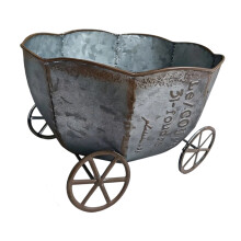 Iron Sheet Bucket Retro Flower Pot Courtyard Vase-Iron color 2