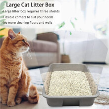 3X Protecteurs D'Urine pour Bac Litière pour Chat, Protection Anti-Éclaboussures pour Bac Litière Parois Hautes, Boîtier Anti-Fuite D'Urine Sans