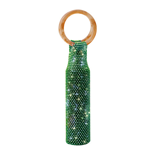 Delicate Handcrafted Wine Holder With glowing Crystals-Green