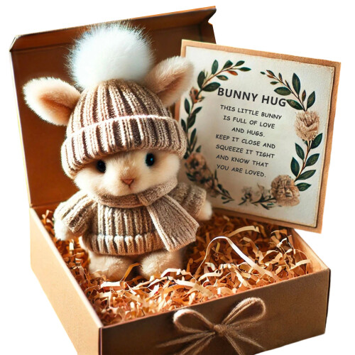 Schöne Plüschkaninchen-Oster-Geschenkbox,-Typ B Khaki