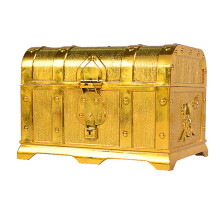Pirate Treasure Chest Decorative Treasure Chest Keepsake Jewelry Box Plastic Toy Treasure Boxes Party Decor Large Size Electroplating Gold