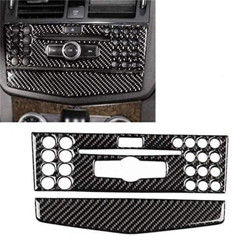 4X Car Center Console Navigation Air Conditioning Panel Cover CD Control Panel Cover for - W204 2007-2010 2