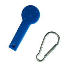Space Saving Dog Poop Bag Opener Tool with Caribinar Clip-Blue
