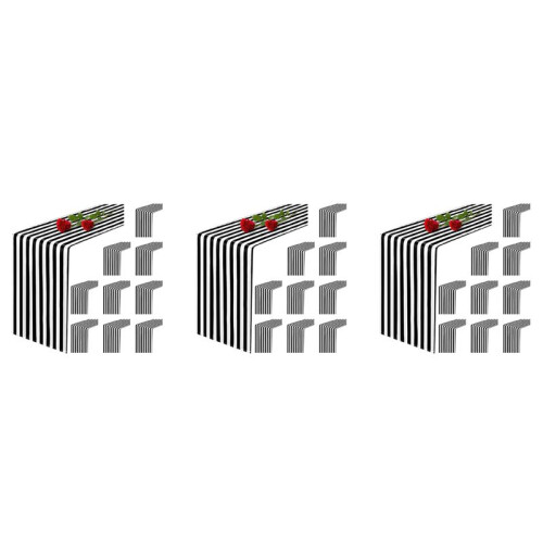 30 Pack Table Runner Polyester Table Decor Classic Black and White Striped Table Runner Modern Elegant Design