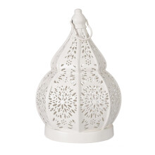 Draagbaar ijzeren ornament Gouden holle lichtornament-Wit