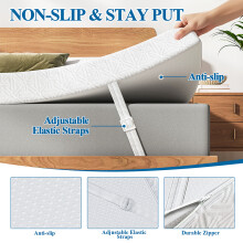 (King 150x200x8cm) Memory Foam Mattress Topper, 8cm Thickness 5FT Mattress Topper Single Bed with Anti-Slip Breathable Washable Cover