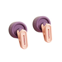 2Pieces Suction Hook For Hanging Clothes Dish Towels In-Purple